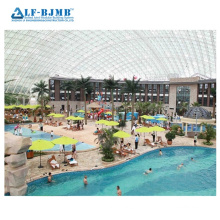 Large span prefab building structure steel roof for indoor water park swimming pool roof design